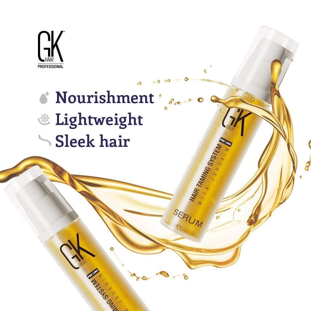 GK HAIR GK HAIR Global Keratin 100% Organic Argan Oil Anti-Frizz Serum (10ml) & pH+ Pre-Treatment Clarifying Shampoo (300ml) Nourishing Formula for Smooth, Healthy Hair
