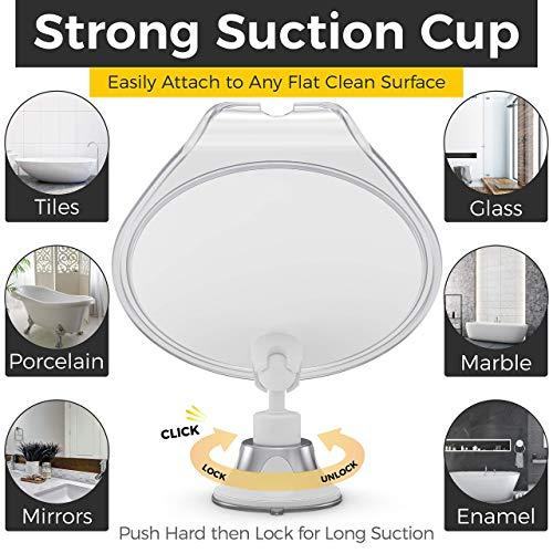 HoneyBull HoneyBull Shower Mirror Kit | Suction Cup & Hook Sticker (Large)