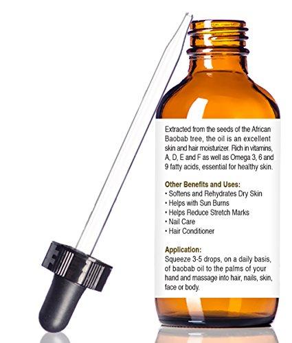 Renewalize Renewalize Certified Organic Baobab Oil | 100 Percent Pure Cold Pressed and Unrefined | All Natural Skin Nails and Hair Moisturizer | 4 fl oz