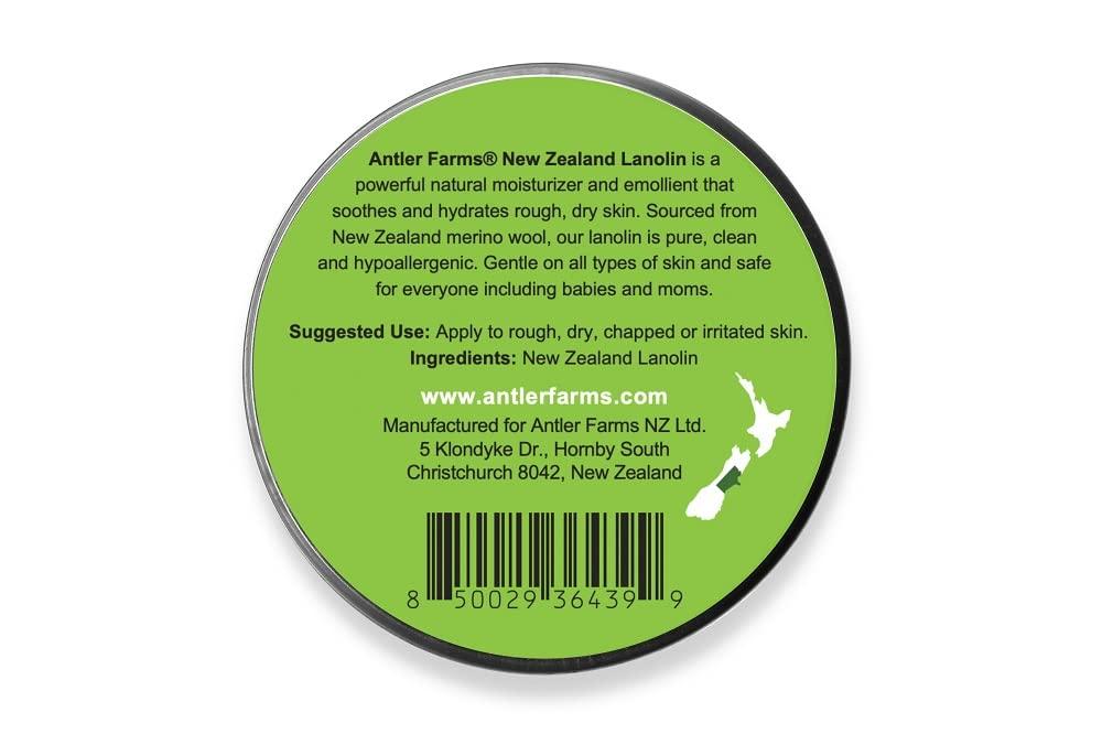 Antler Farms Antler Farms - 100% Pure New Zealand Lanolin, 100g, Skin Moisturizer and Protectant, Refined USP Grade Balm