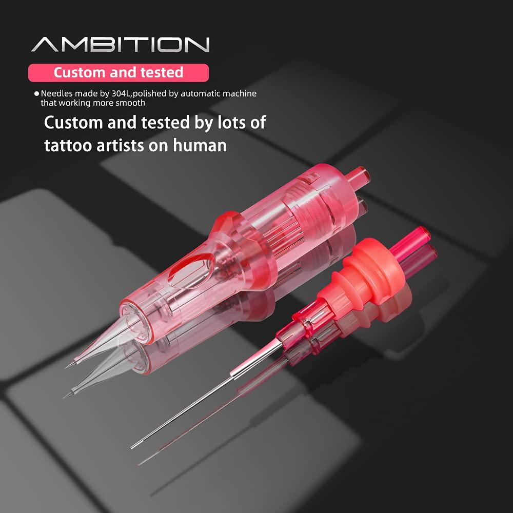 Ambition Ambition 20Pcs Disposable Tattoo Cartridge Needles Bugpin 3RL - 0.18MM Permanent Makeup Eyebrows Eyeliner Lips & SMP Tattoo Cartridge Supplies for Rotary Tattoo Pen Machine (0603RL)