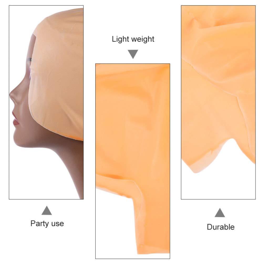 minkissy 2pcs Bald Wig Cap Makeup Latex Bald Caps Unisex Bald Head Wig Cap for Adults Makeup Costume Theme Party Accessory