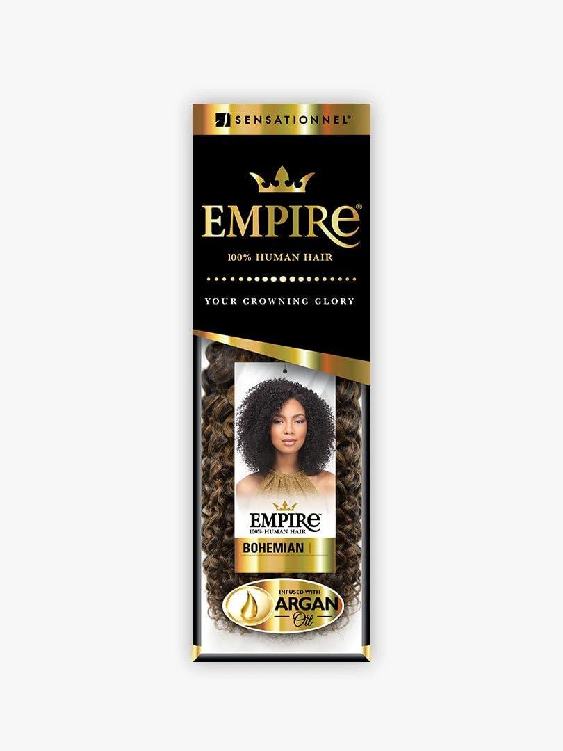 Sensationnel Sensationnel Empire Curly human hair - bohemian tangle free weaving for quick weave and sew in styles best for faux highlights (14 inch, 2 DARKBROWN)