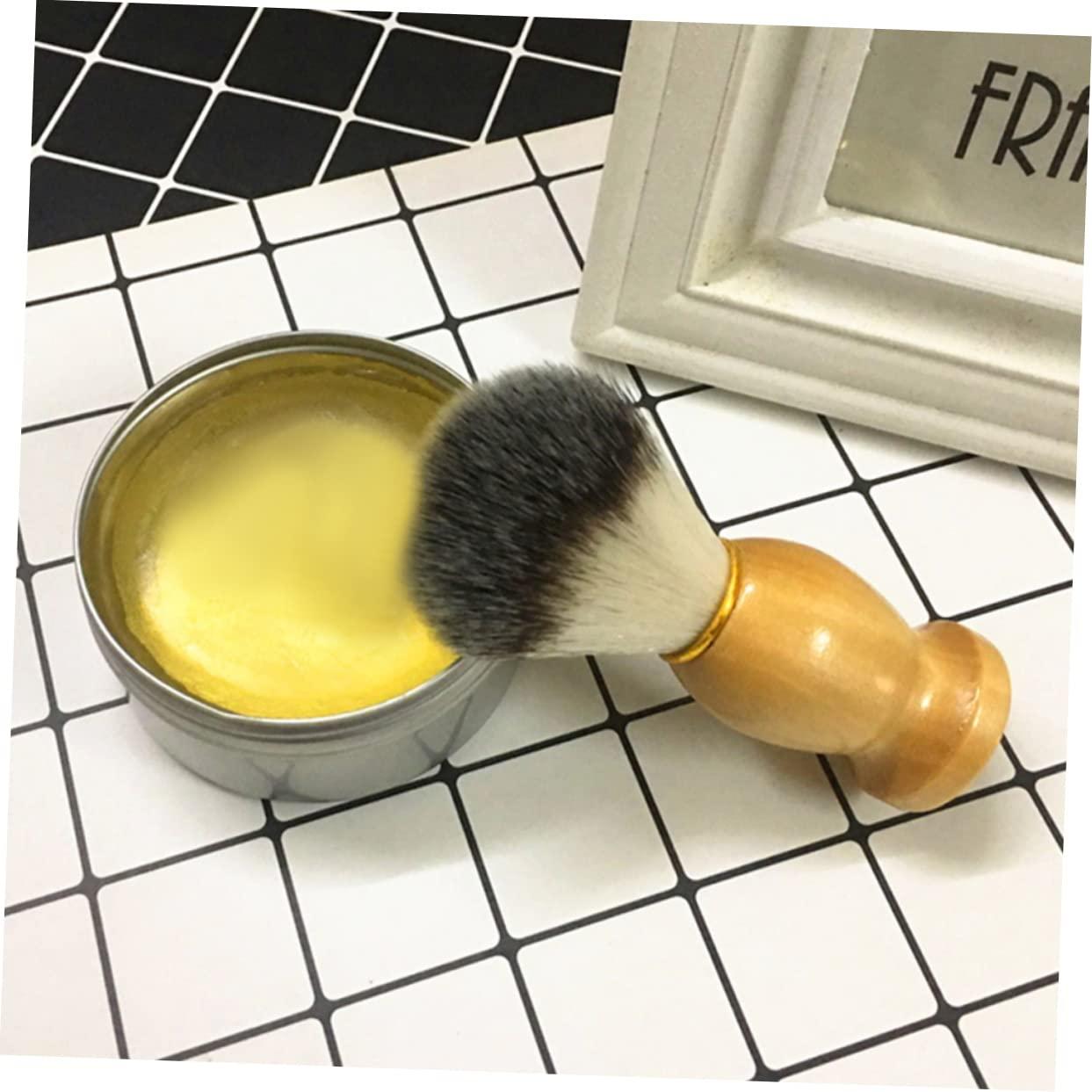 FOYTOKI FOYTOKI 2pcs Shaving Brush Leaf Twig Razor Duster Brush Handheld Beard Brush Shave Brush Kit Shaving for Men Hat Shaving Mens Shaving & Removal Products Sponge Light Brown Wood