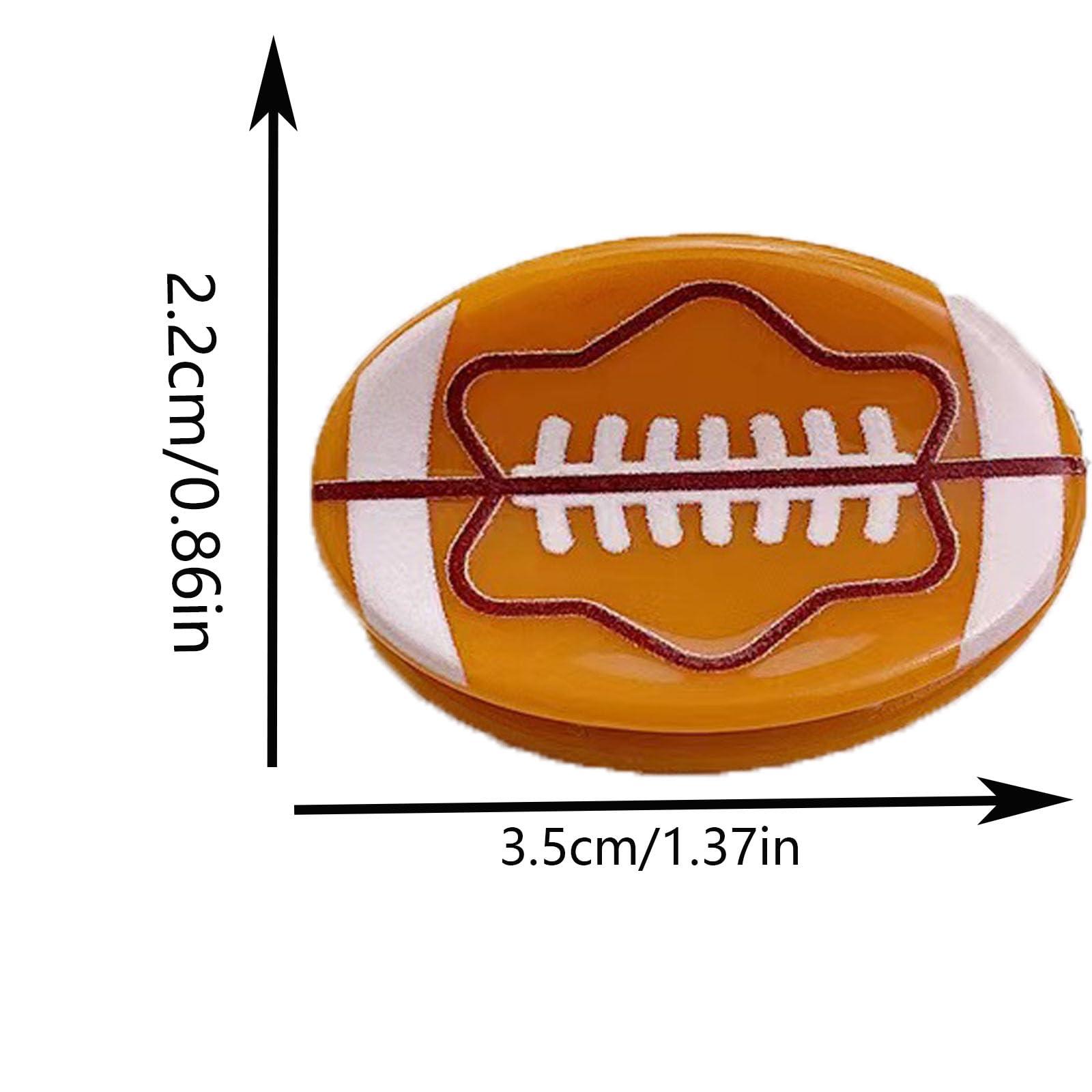 Achstrify Coffee Soccer Hair Clips,Cute Sports Ball Bangs Claw Clips,Balls Shape Hair Claw Clips,Acetate Hair Jaw Clips for Girls,Small Claw Barrettes for Women,Pack of 3 (coffee soccer)