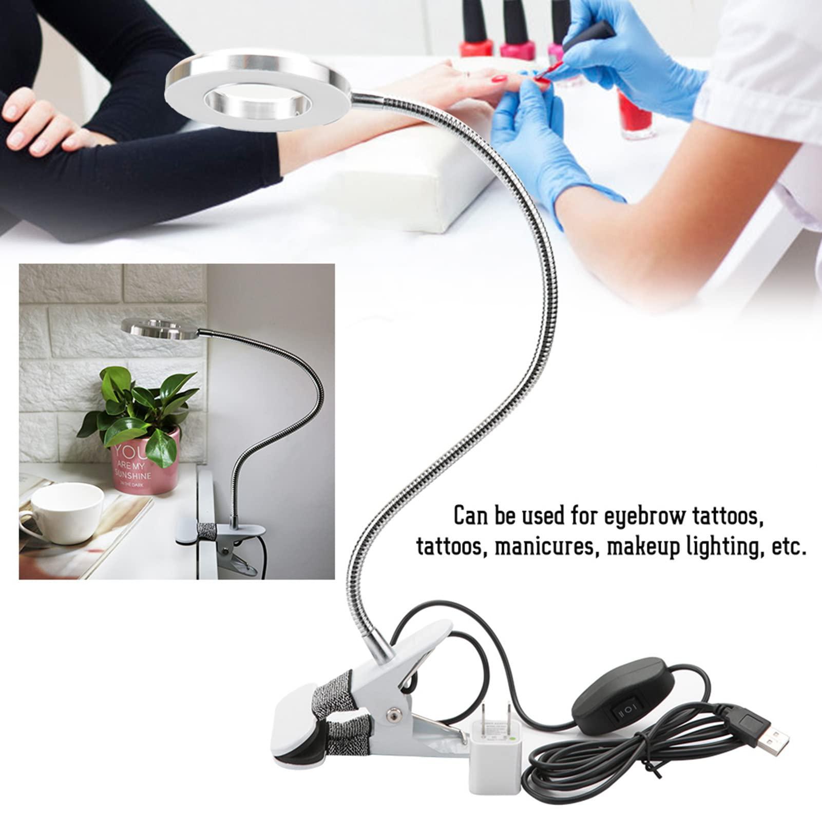 NSXAYIWE NSXAYIWE Lash Light, Portable Tattoo Eyebrow Tattoo Light Beauty Eyelash Lamp Desktop Led Lights with Clip USB Nail Art Cosmetic Tools for Salon