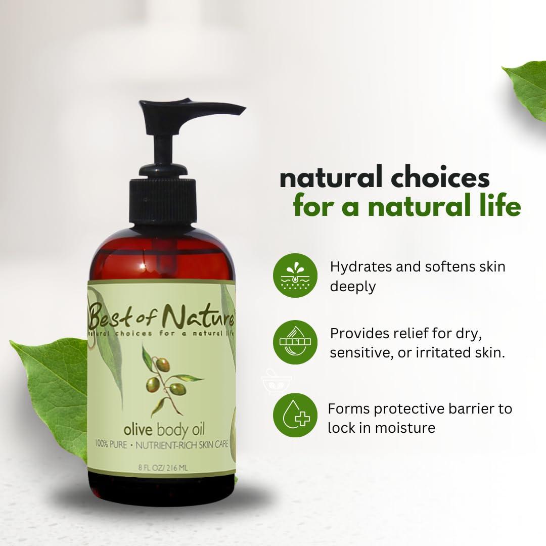 Best of Nature Best of Nature 100% Pure Olive Massage & Body Oil  Cold Pressed, Natural & Unscented Moisturizer for Skin, Hair & Bath, 1 Gallon (128 fl oz)