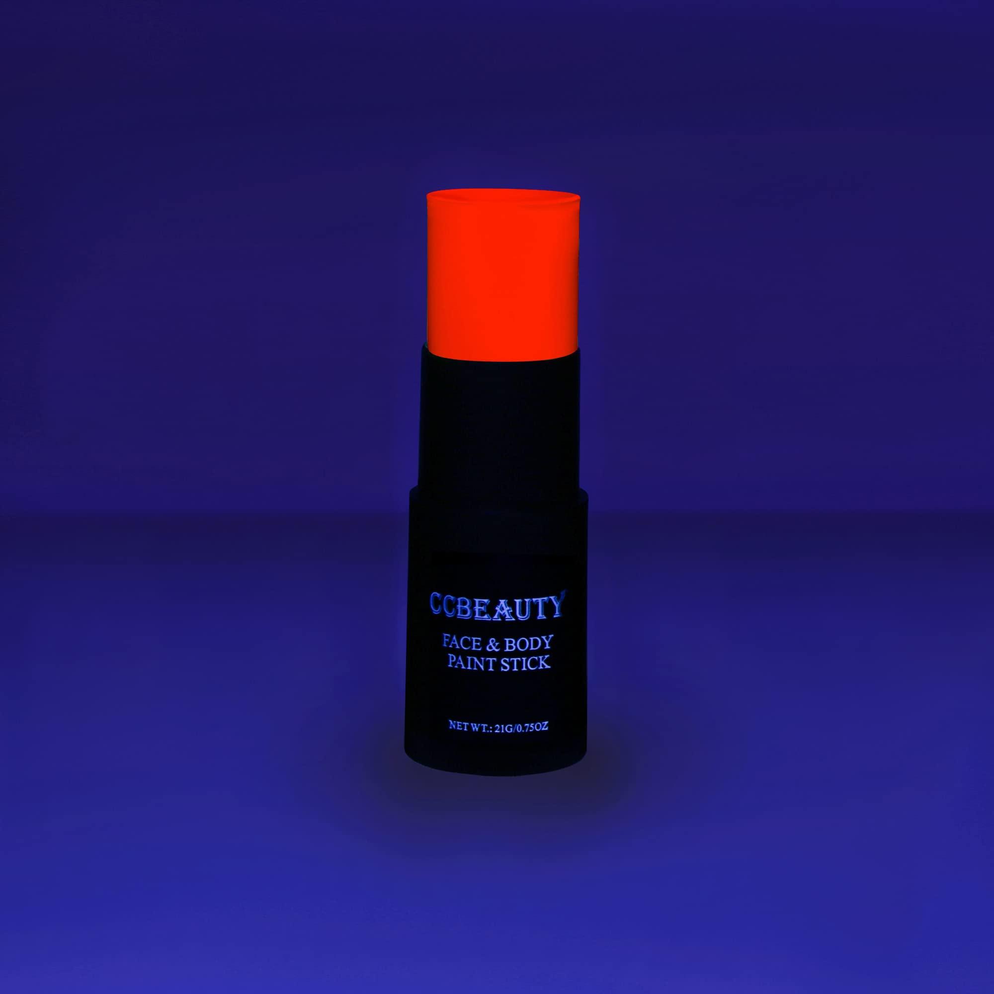 CCbeauty CCBeauty Neon Pink Face Body Paint Stick Oil, Hot Pink Eye Black, Face Painting Kit Glow in the Black Lights Clown Makeup, Halloween Hypoallergenic Foundation for Cosplay Costume Parites