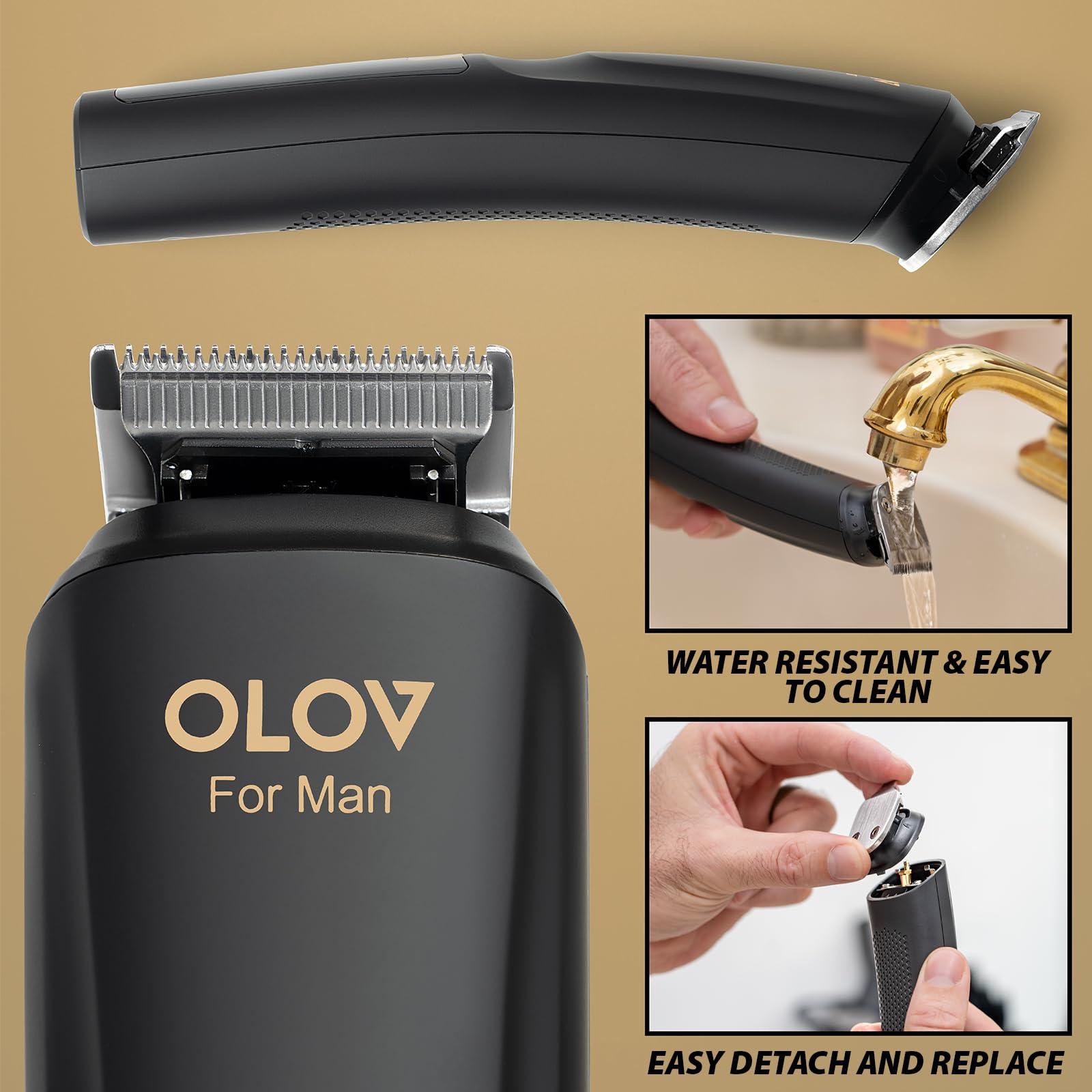 OLOV For Man OLOV For Man Beard Trimmer, 21 Piece All-in-One Mens Grooming Kit and Hair Clipper, Nose, Ear,Body and Face, Electric Razor with USB Recharge Dock
