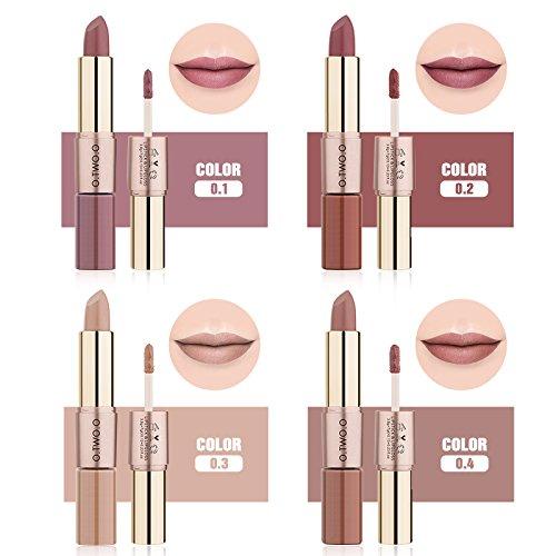 O.TWO.O O.TWO.O Matte Lipstick Makeup and Lip Gloss Double-head 11 Colors Long Lasting Moisture Cosmetic Lipplumper Waterproof (N9107B-01)