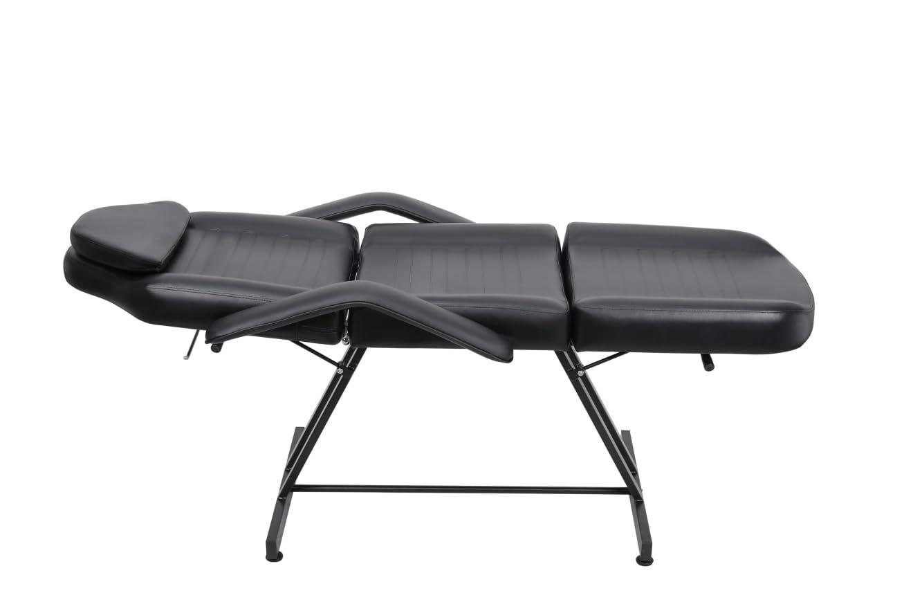 Beautymega Beautymega Blak All Purpose Facial Chair Esthetician Spa Salon Facial Bed with Stool Professional Tattoo Table Salon Spa Equipment Hydraulic Adjustable Height Swivel Facial Chair