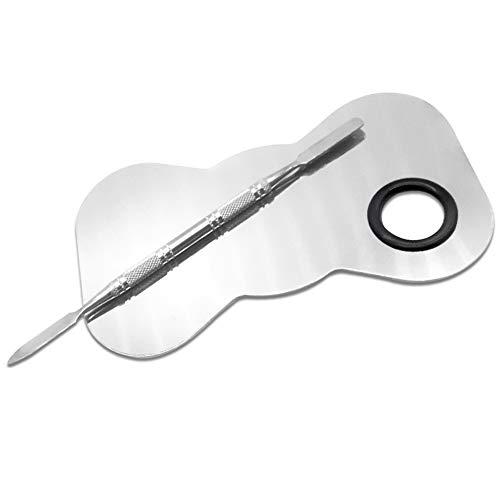 ACKLLR ACKLLR 2 Pack Professional Makeup Palette, 2 Types Pro Lady Stainless Steel Cosmetic Artist Spatula with Spatula Tool for Mixing Foundation