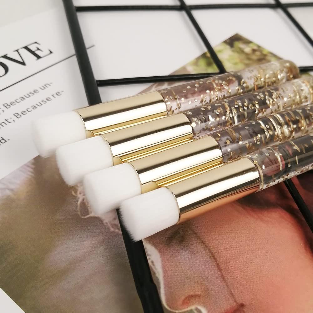 YESEEM YESEEM 30pcs Crystal Lash Shampoo Brushes, Gold Glitter Cleaning Brush Eyelash Extensions, Nose Pore Deep Cleaning Brush, Lash Brushes fo