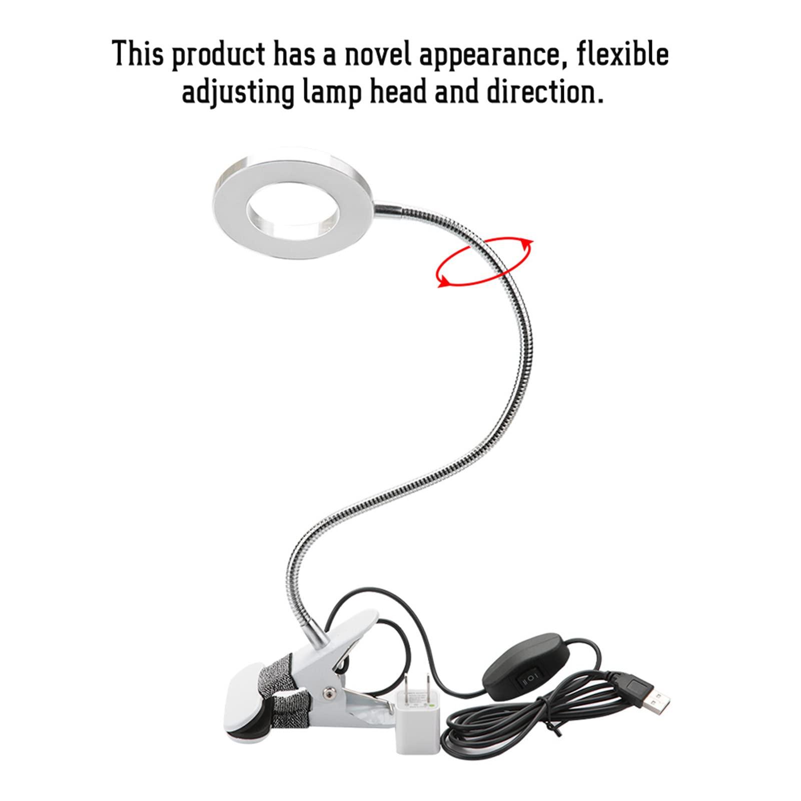 NSXAYIWE NSXAYIWE Lash Light, Portable Tattoo Eyebrow Tattoo Light Beauty Eyelash Lamp Desktop Led Lights with Clip USB Nail Art Cosmetic Tools for Salon