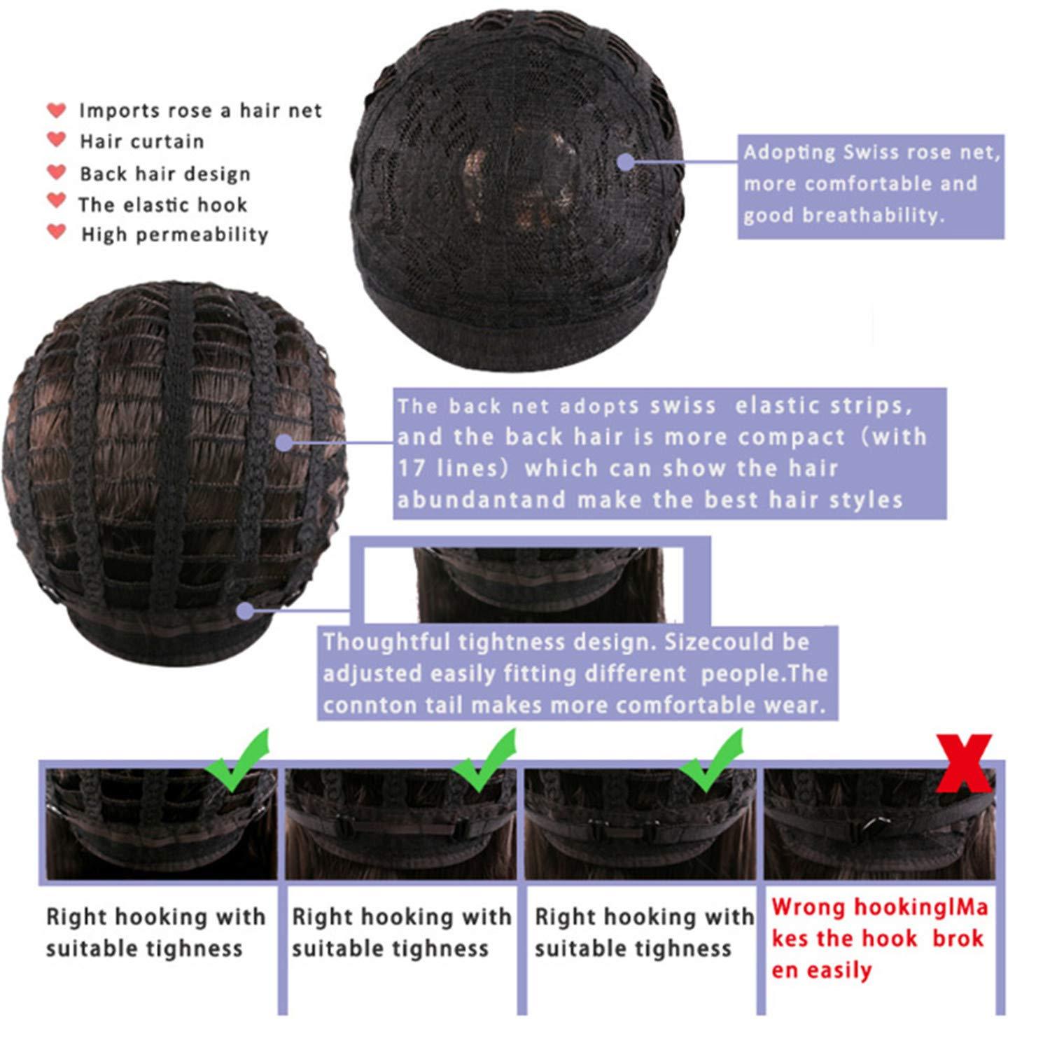 Andongnywell-Wig Andongnywell Curly Brown Wig Loose Curly Wavy Wigs Synthetic Wigs Heat Resistant Synthetic Hair Wigs (Brown,One Size,)