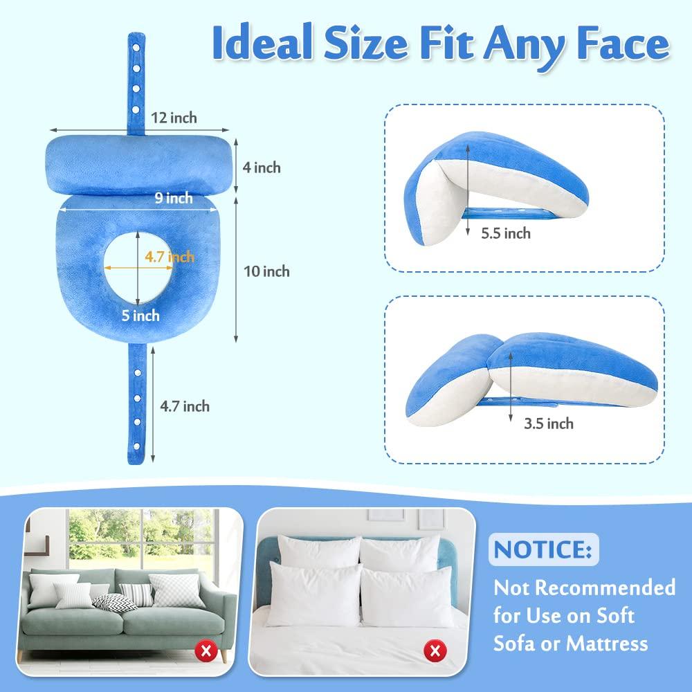 AOSSA Face Down Pillow After Eye Surgery Prone Vitrectomy Retina Recovery Equipment Donut Face Pillow Massage Head Cradle Facedown Desk Pillow for Napping Piercing Cushion