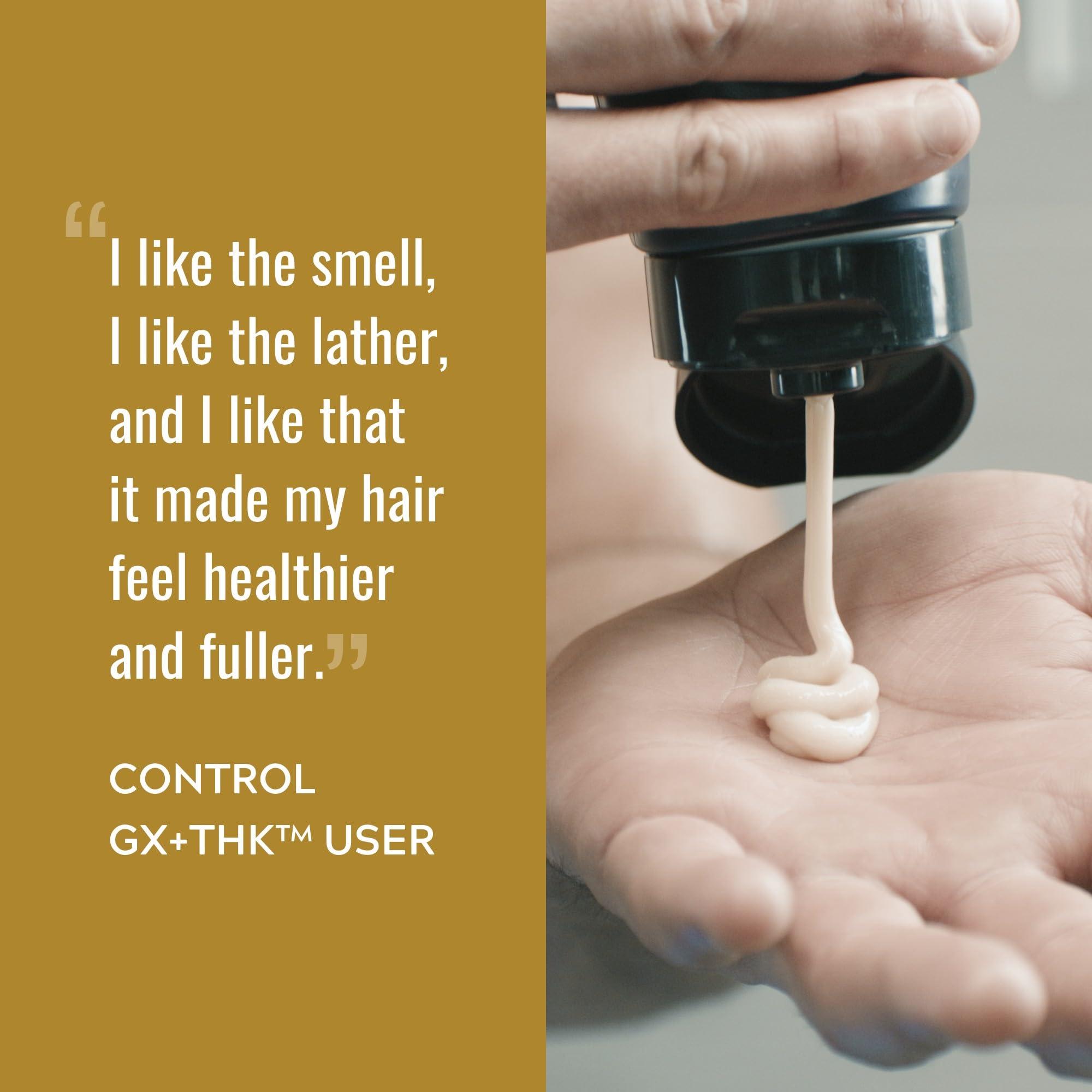 Just for Men Just for Men Control GX + THK Thickening Shampoo and Conditioner with Grey Reduction, Shampoo for Thinning Hair with Alpha Keratin, Thickens Hair Up to 20%, Works with Every Hair Texture, 4 oz