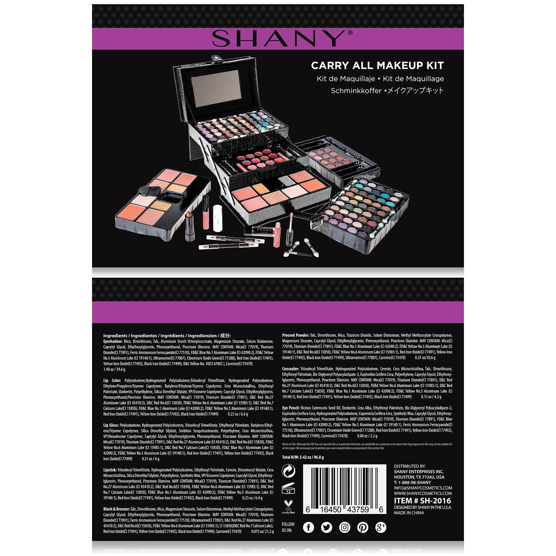 SHANY SHANY All In One Makeup Kit (Eyeshadow, Blushes, Face Powder, Lipstick, Eye liners, Makeup Pencils and Makeup Mirror - Makeup Set With Reusable Makeup Storage Box - Black