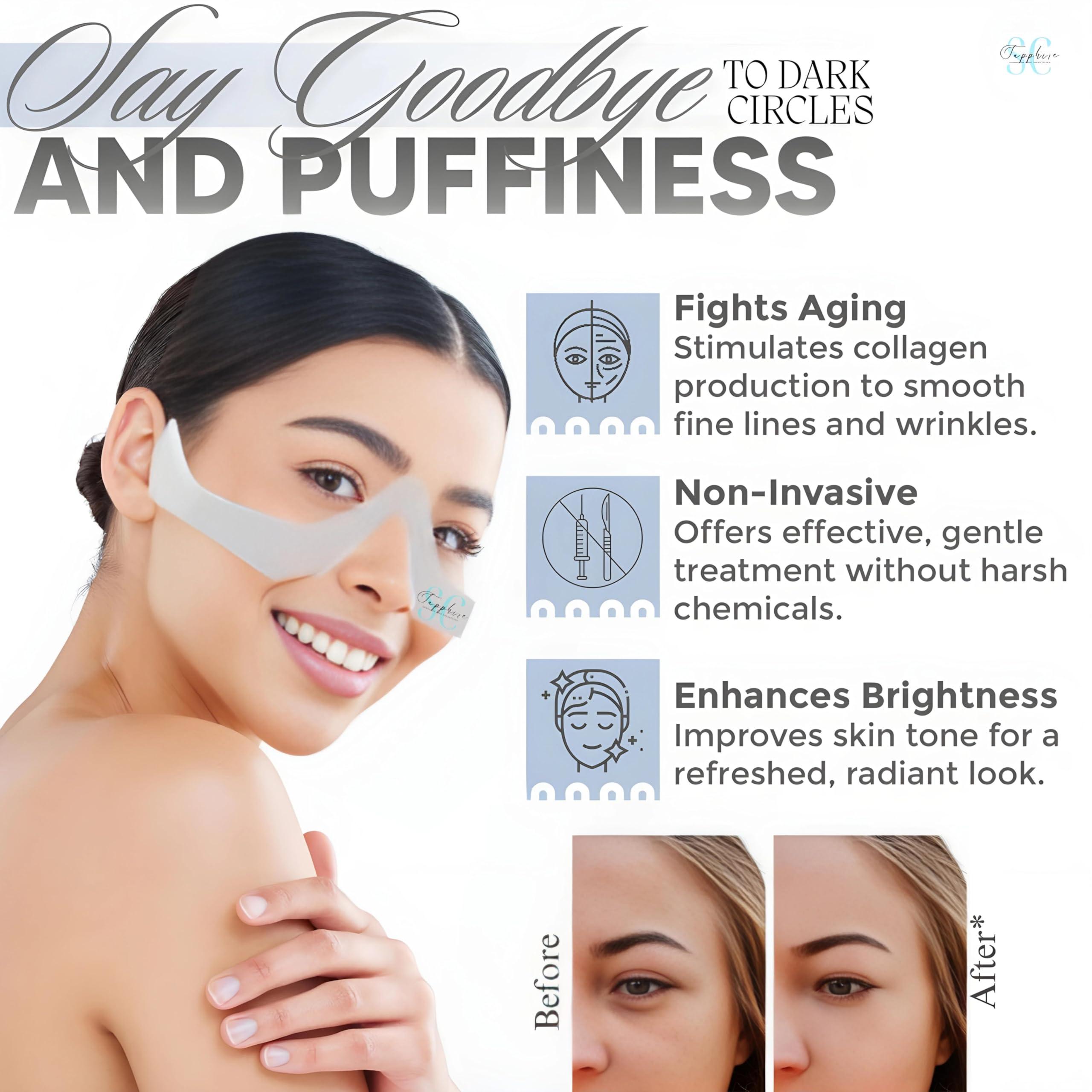 SC Sapphire Gorgeous Skin Collection Skin Care Red Light Therapy Glasses Specifically for Dark Circles and Under Eye Bags - Intense Microcurrent Eye Masks for Dark Circles and Puffiness - Anti Aging Brightening Glasses [1pair]