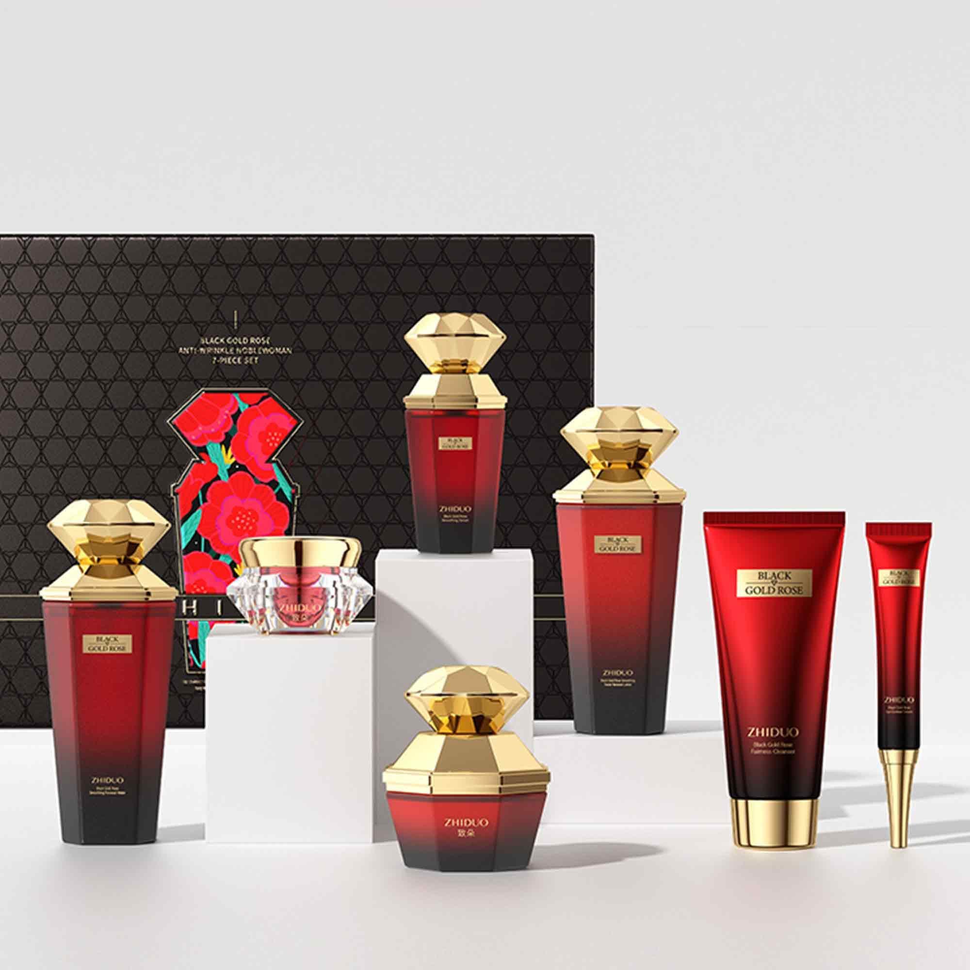 CRYSTALCREST Gifts for Women,Anti-Wrinkle Skin Care Routine Kit,Reduce Aging & Hydrate Skin,Facial Cleanser,Toner,Lotion,Cream,Serum,Eye Cream Skincare Gift Set,Wife Mom Womens Gifts for Christmas Stocking Stuffer