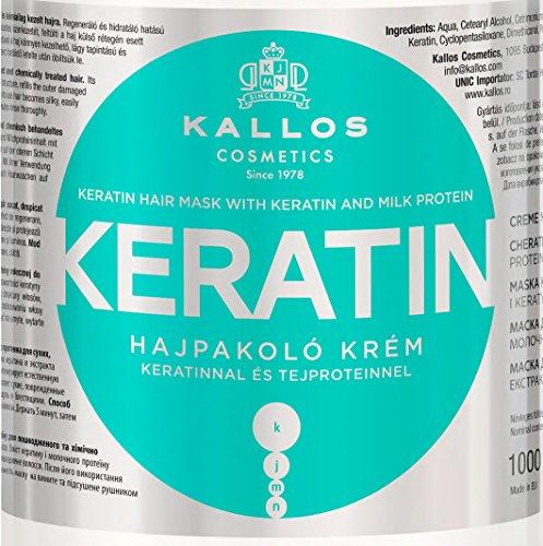 Kallos Kallos Keratin Hair Mask, for Damaged Dry Hair, Deep Conditioning Treatment Mask, Natural Hair Mask for Scalp and Root Repair, 33.81oz