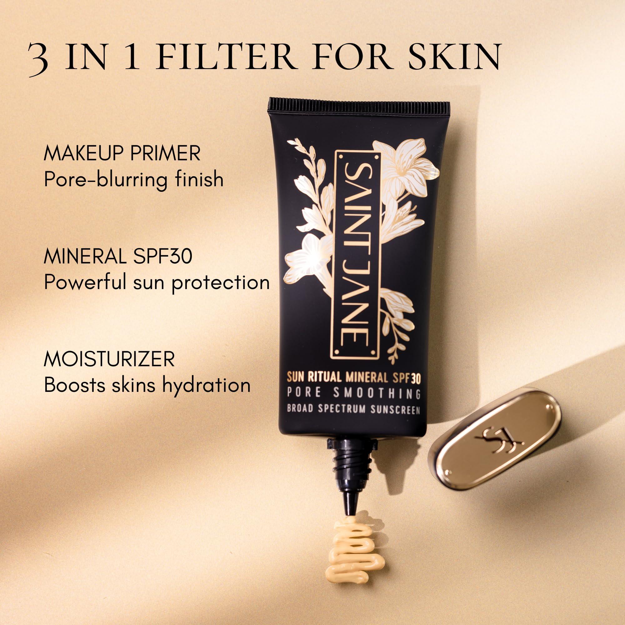 SAINT JANE SAINT JANE - Luxury Sun Ritual - Pore Smoothing SPF 30 Mineral Sunscreen | Luxury, Floral-Infused, Clean Skincare (1.7 oz | 50 ml)