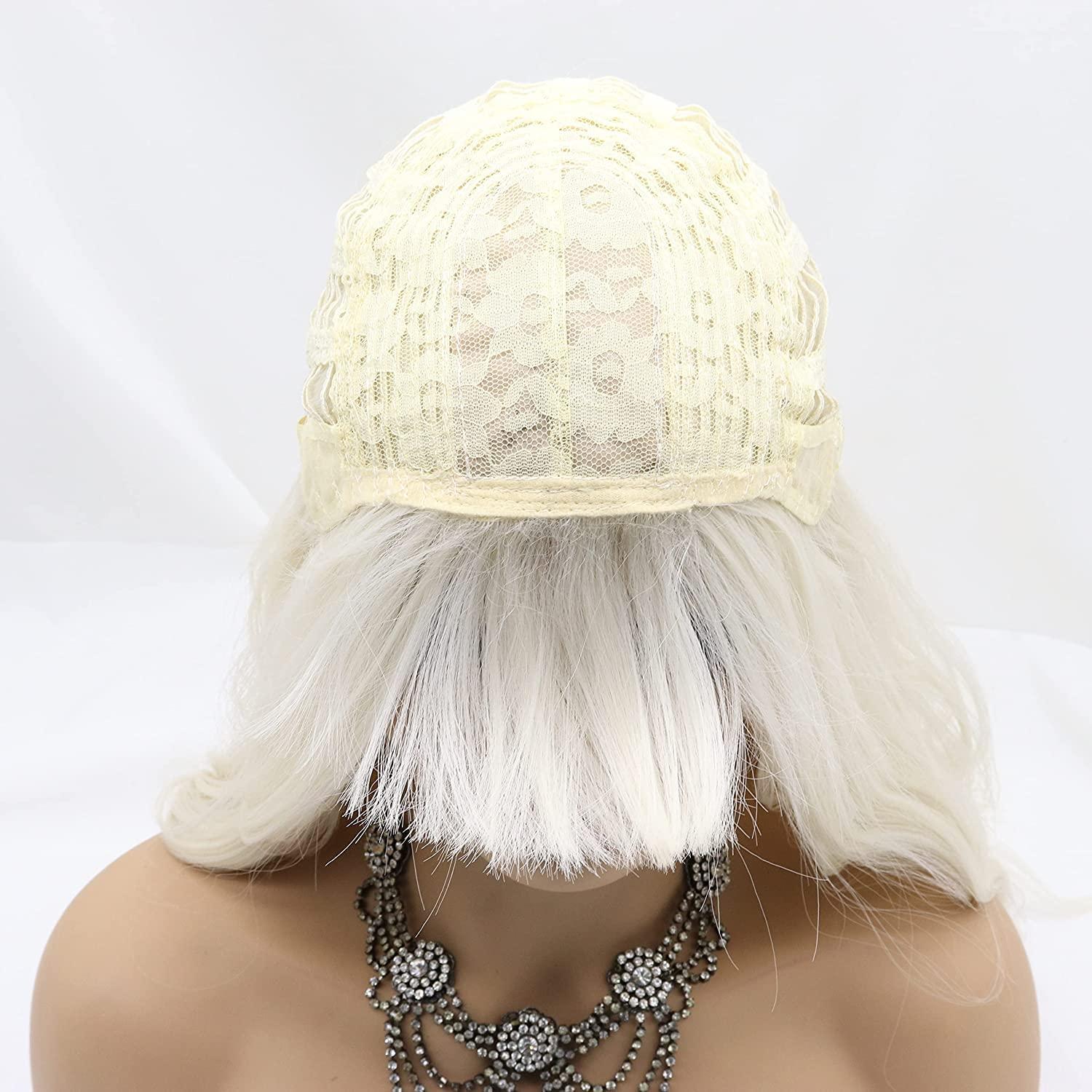 xiweiya xiweiya Long Platinum Blonde Wig Long Body Wave White Blonde Synthetic Loose Wave Heat Resistant Fiber Wigs for Women 26inch