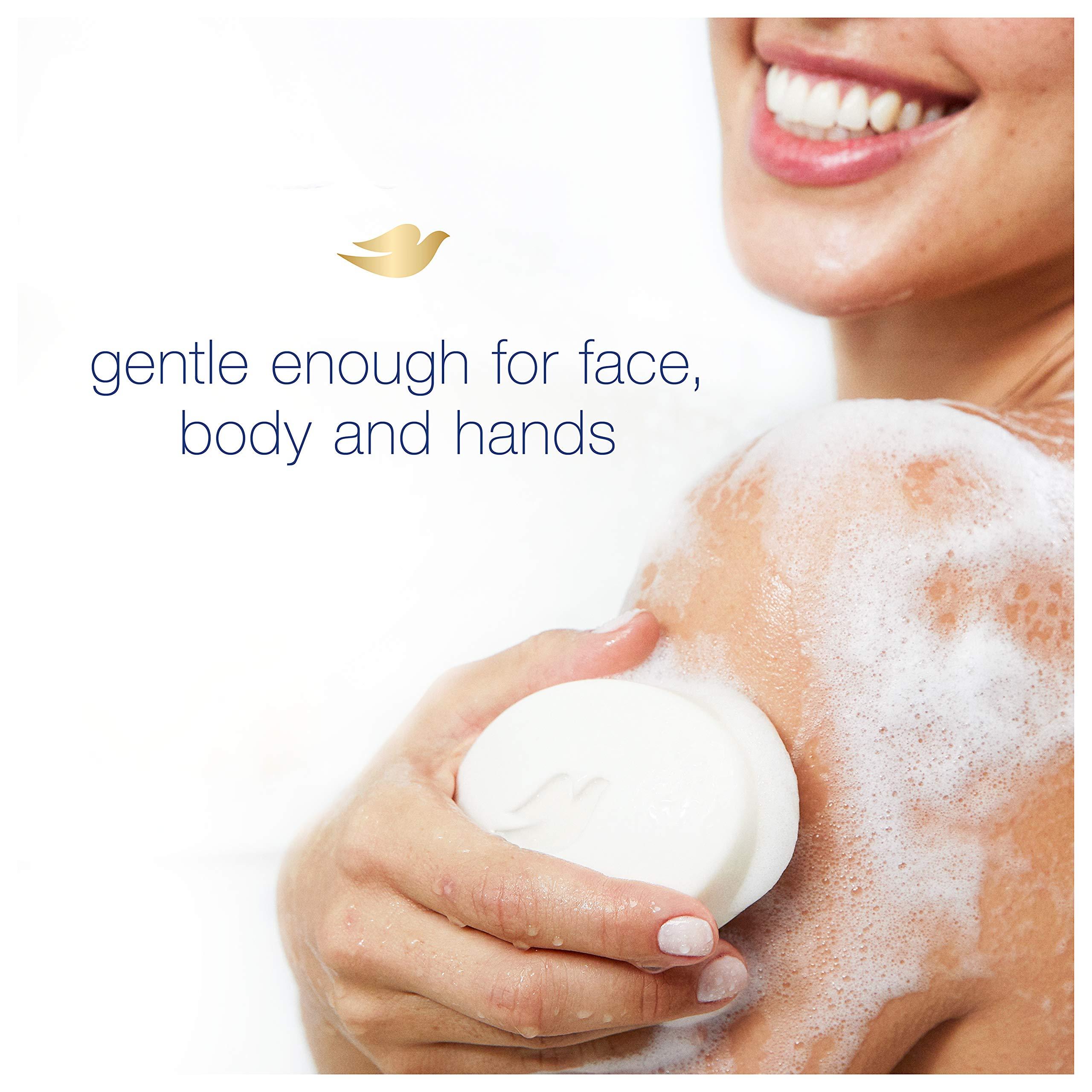 Dove Dove Beauty Bar Gentle Cleanser gor Softer and Smoother Skin with 1/4 Moisturizing Cream White Effectively Washes Away Bacteria, Nourishes Your Skin, 4 oz, 2 Bars