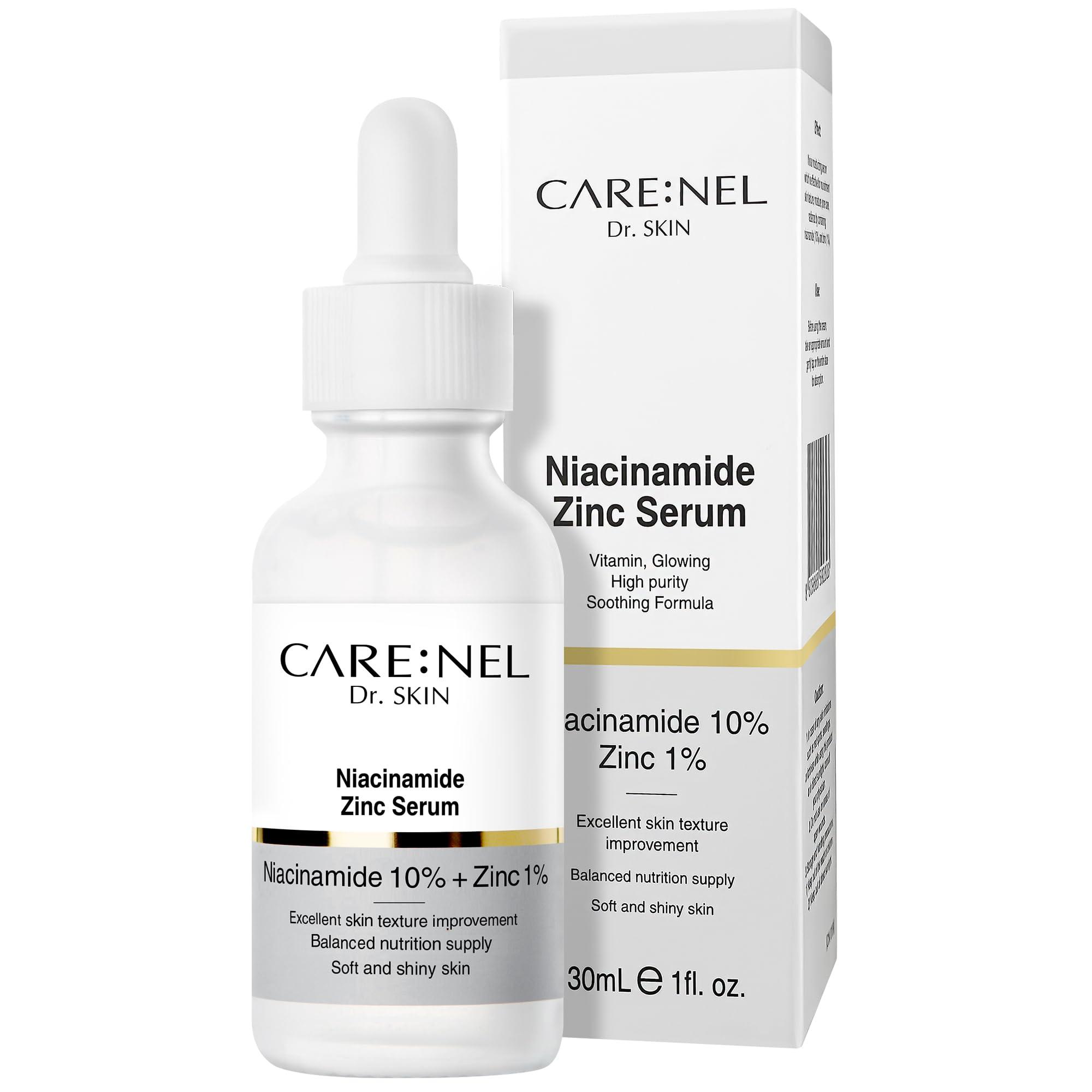 CARE:NEL Korean Skin Care Serum Vitamin B, C Serum for Face - Niacinamide 10% Zinc 1% - K Beauty Hydrating Facial Serum - 1fl.oz.(30ml)