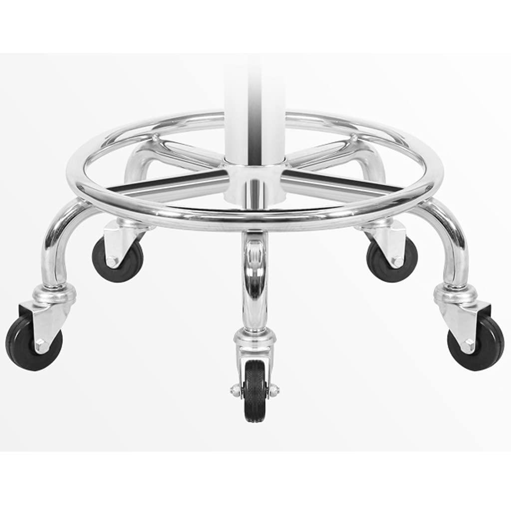 ZHOUXIAO ZHOUXIAO Counter Stools,Rolling Swivel Bar Stool with Wheels,Massage Salon Stool, Adjustable Hydraulic Stools PU Leather Bar Stool Shop Stool with Footrest Tattoo Facial Spa red