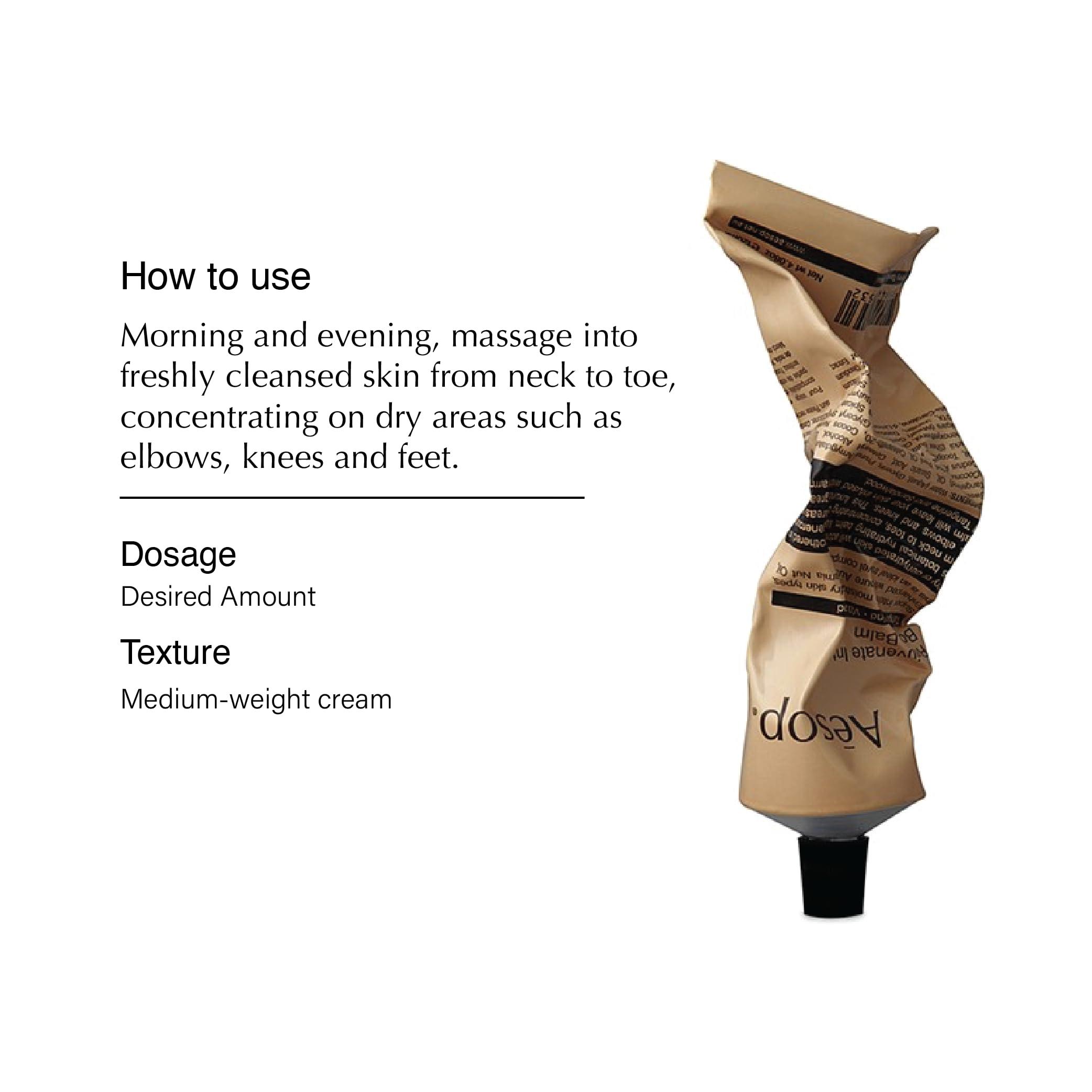 Aesop Aesop Rejuvenate Intensive Body Balm | Softens and Smooths The Skin | Hydrating Macadamia Nut and Sandalwood Oils | 3.4 oz