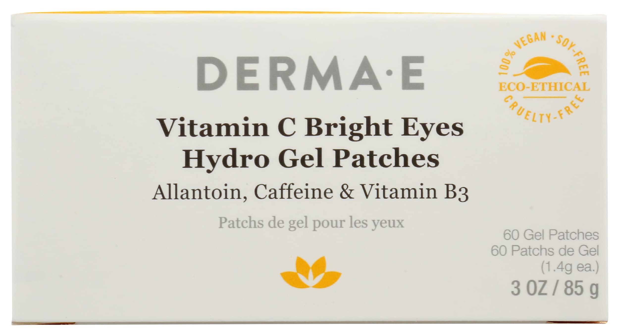 DERMA-E Derma E Vitamin C Bright Eyes Hydro Gel Patches, Natural, Cruelty Free, 3 Ounce (Pack of 1)