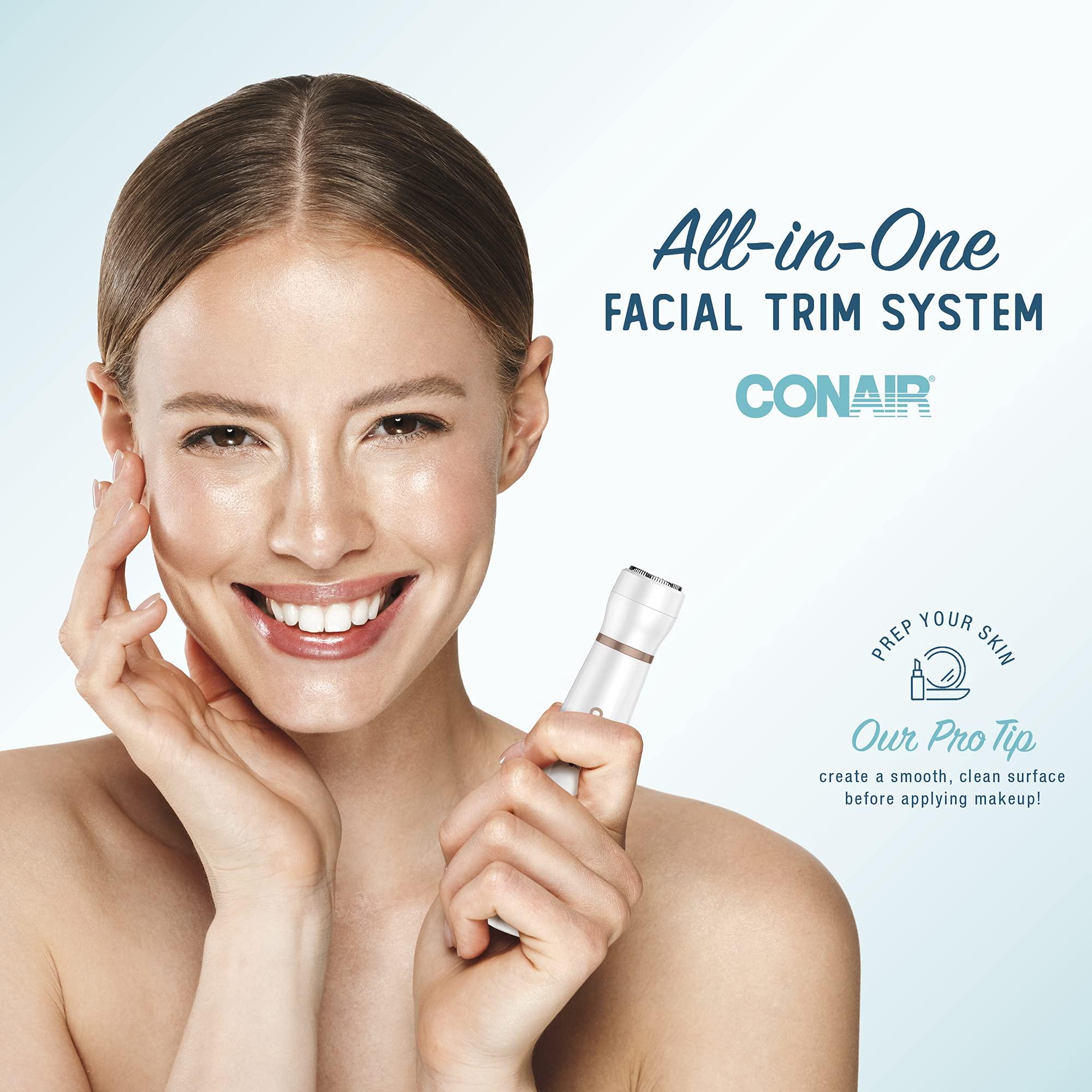 Conair Conair All-In-1 Facial Hair Removal for Women, Cordless Electric Trimmer, Perfect for Face, Ear/Nose, Eyebrows, and Bikini Lines