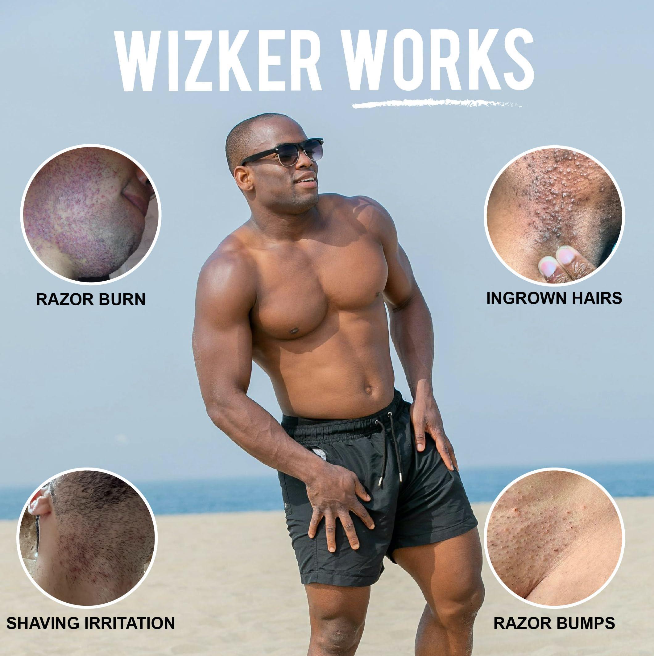 WIZKER WIZKER Premium Ingrown Hair Exfoliating Brush, Couple\'s Edition: Prevents Razor Bumps, Shave, Laser, Wax, Epilation, Dermaplaning Waterproof, Mold Resistant