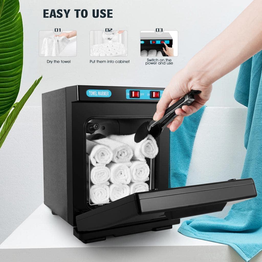 Artist hand Hot Towel Warmer for Facials Salon Towel Cabinet for Facials Barber Esthetician, Spa Beauty Tattoo Massage Manicure Equipment (5L/Black)