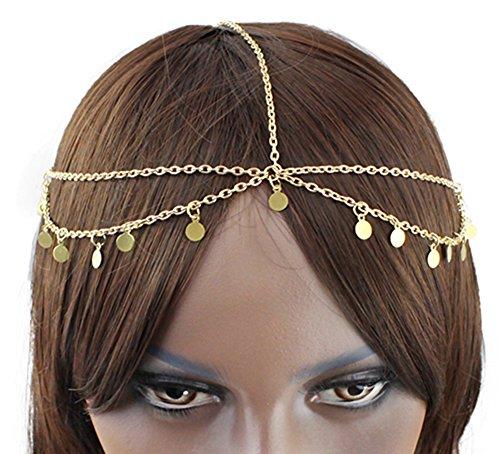Broadfashion Women's Boho Gothic Crown Head Chain Headpiece Headdress Headwrap Hair Chain Jewelry
