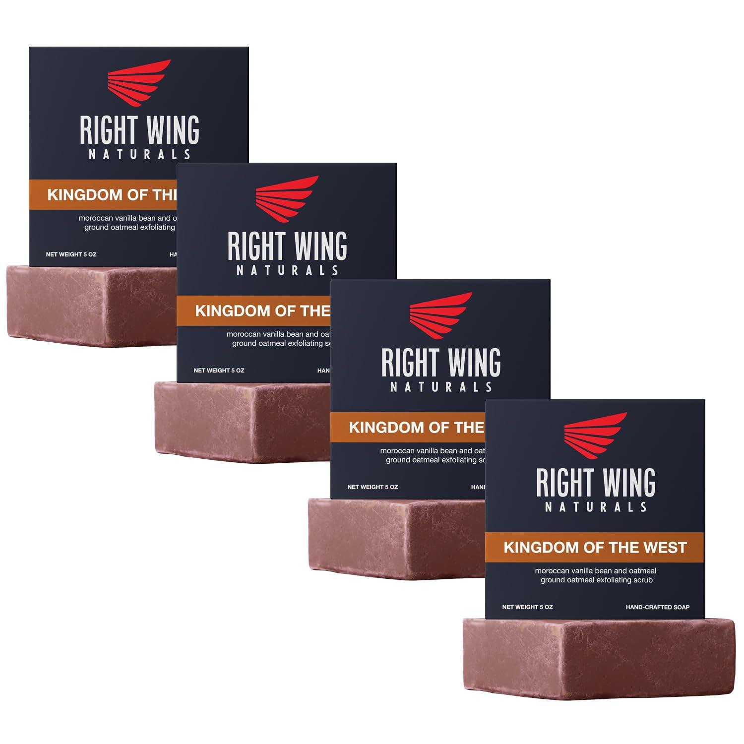 Right Wing Naturals Right Wing Naturals Bar Soap Gift Set for Men | Handcrafted Cold-Pressed Soap | Handmade Organic Soap for Men | Most Popular Flavors | Natural Scented Men’s Bar Soap| Pack of 4 Bars