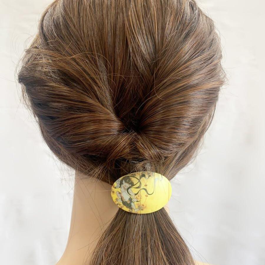 Generic Ship from japanHair tie elastic2 & Barretter SET japanese Raijin Ukiyo-e Buddhist art kn-20602325 (Hair tie elastic2 & Barretter Set) GEISYA MAIKO