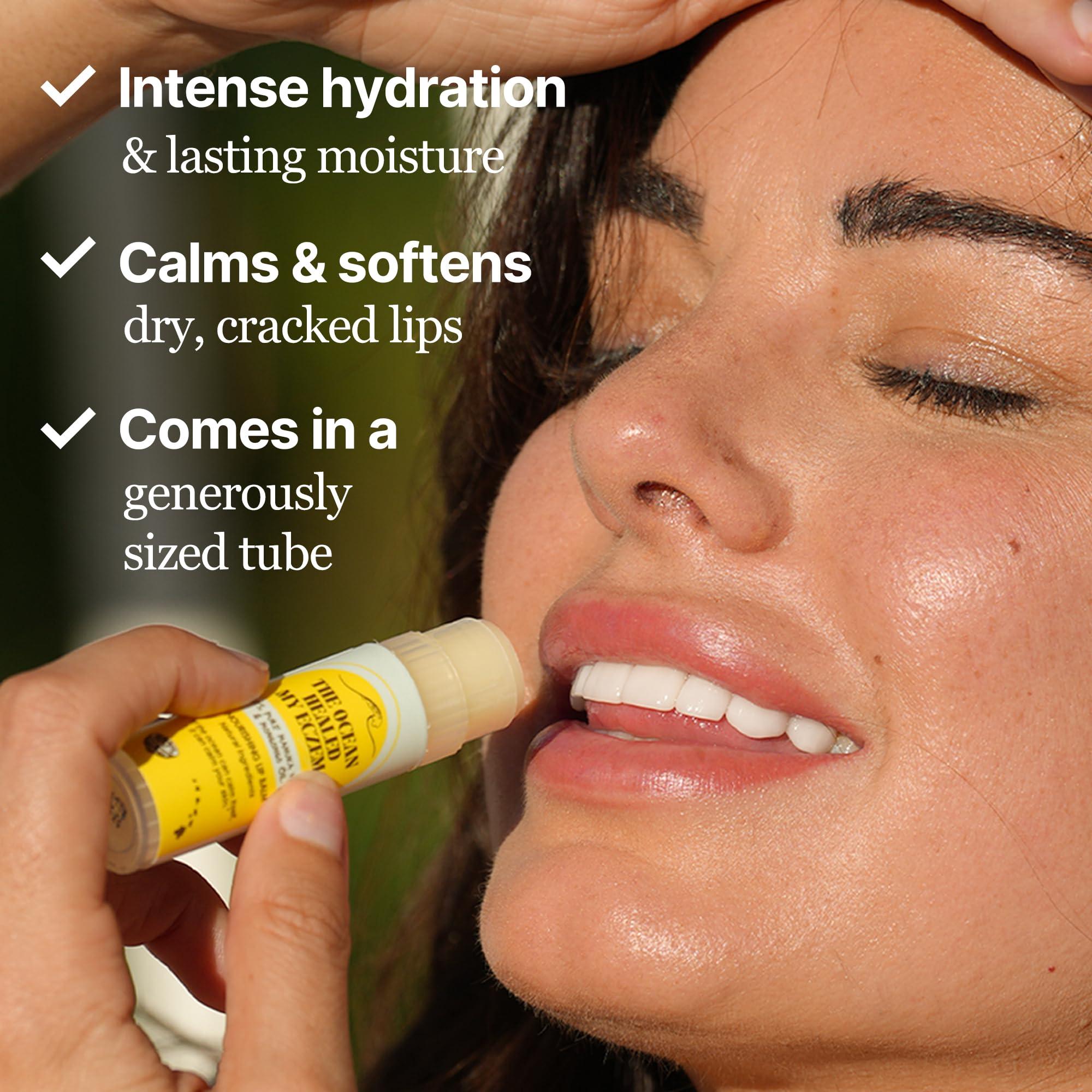 The Ocean Healed My Eczema The Ocean Healed My Eczema Nourishing & Hydrating Lip Balm - Naturally Soothing Lip Moisturizer for Eczema & Dry Cracked Lips - Moisturizing Lip Care with Mongongo Oil & Manuka Honey (.25 oz)