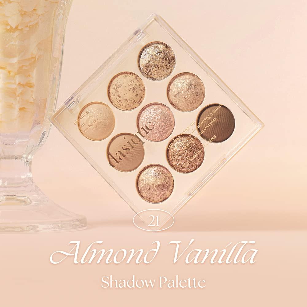 dasique dasique Shadow Palette #21 Almond Vanilla 13g I 9 Blendable Shades in Smooth Matte and Shimmer Finishes with Gorgeous Pearls | Eye Makeup Palette | Cruelty Free | K-beauty