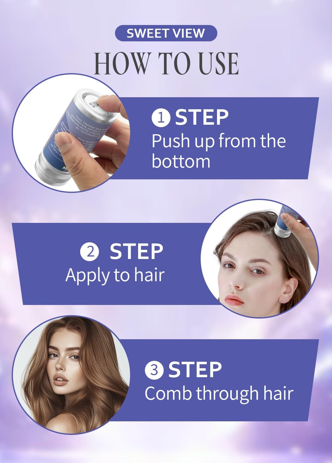 SWEET VIEW SWEET VIEW 2PCS Hair Wax Stick, Flexible Hold Fly Away Hair Tamer, Slick Back Hair Gel/Cream for Sleek Ponytail, Smooth Flyaways & Frizz, Hair Styling Accessorie Pomade Balm for Toddler, Kid