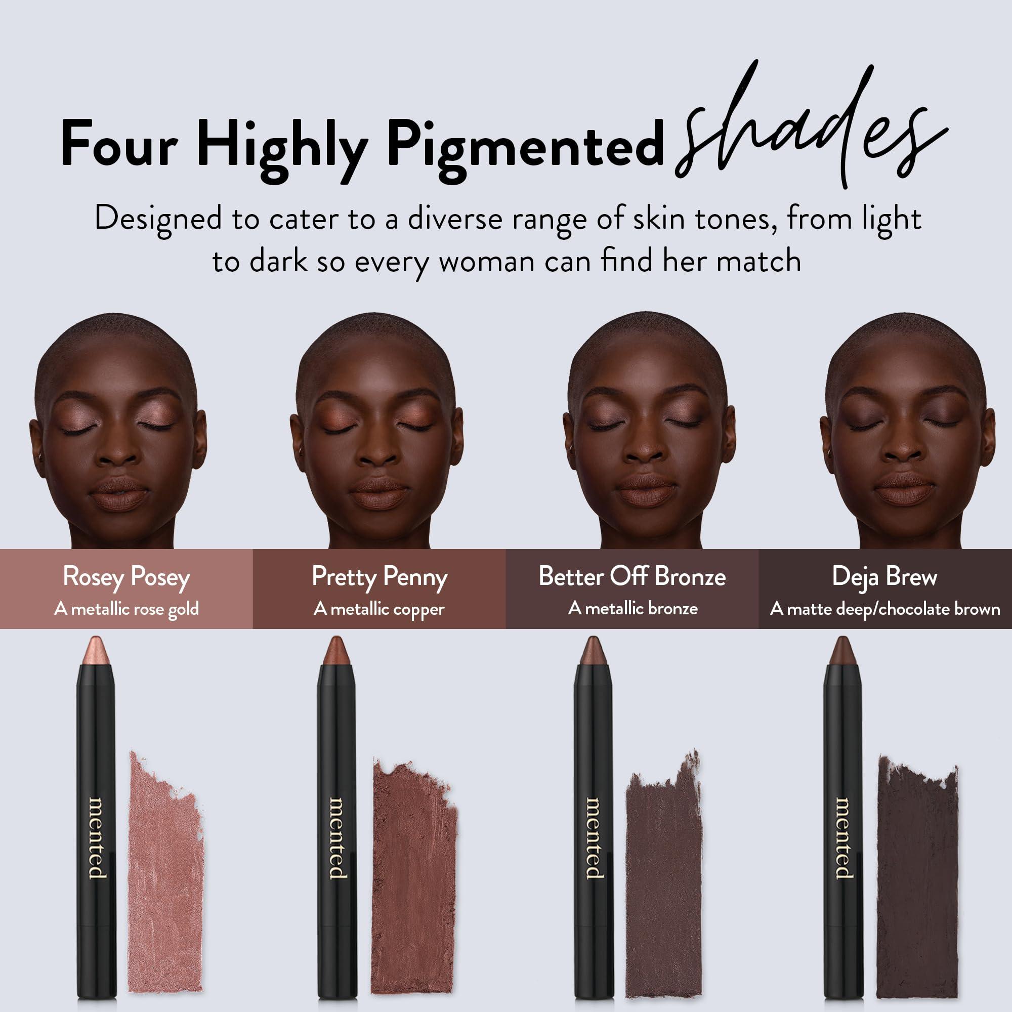 Mented Mented Cosmetics Color Intense Eye Shadow Sticks, Cream Eyeshadow Stick Crayon, Easy-to-Apply Eyeshadow Pencils, Waterproof + Crease Proof Eye shadow Make Up, 0.05oz, Deja Brew