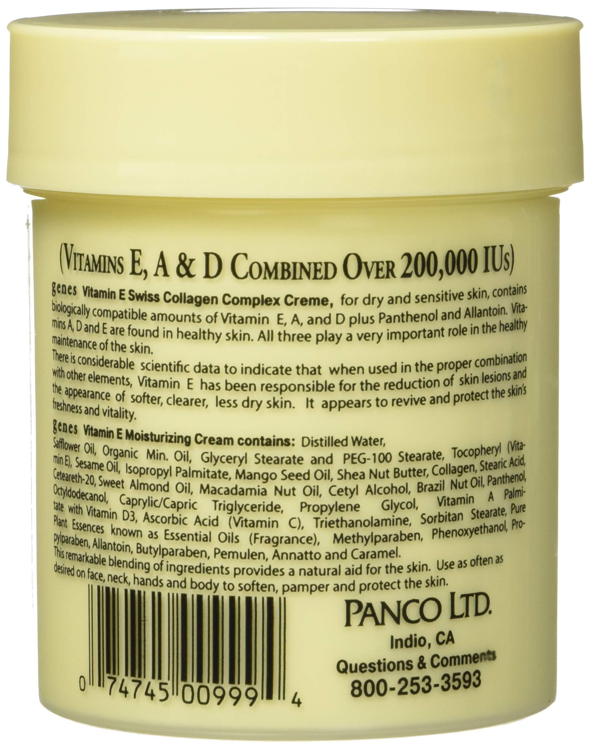 Genes Genes Vitamin E Creme Swiss Collagen Complex Moisturizing Creme for Dry and Sensitive Skin 16 oz