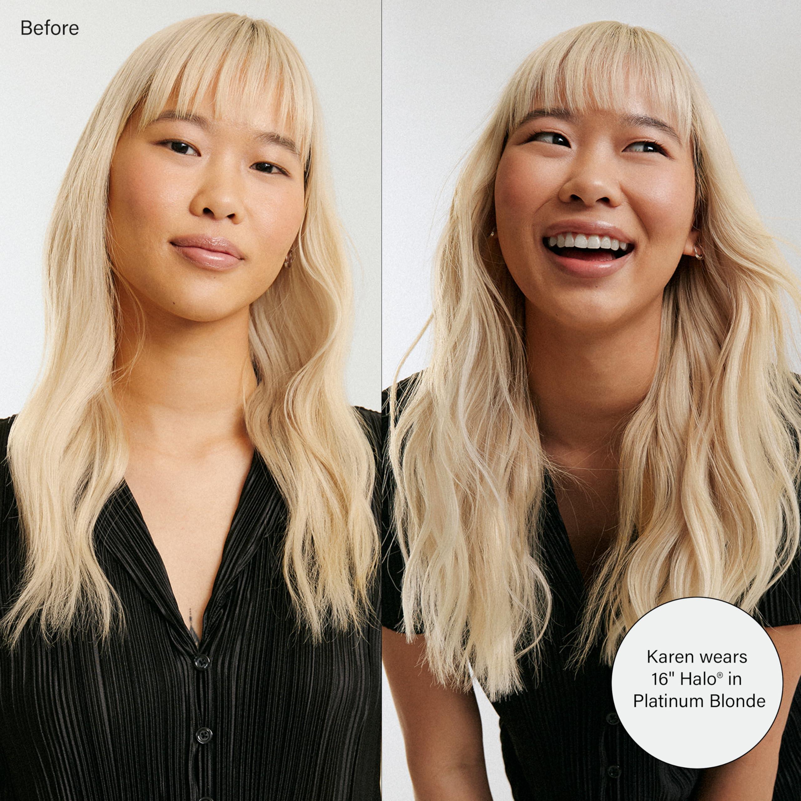 Luxy Luxy Hair 16\" Light Gray Halo Clip-In Hair Extensions (140 grams) 100% Remy Human Hair, Quick Volume, 10-Piece Set, Blends Easily