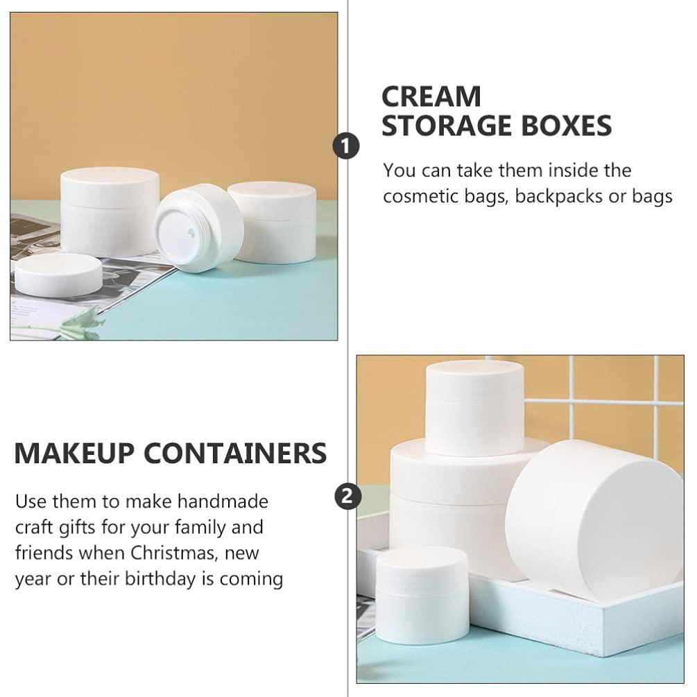 Uonlytech Uonlytech 10pcs Cosmetic Bottle Lotion Bottle Matte Cream Jar Skin Care Sample Jar Plastic Container Jar Lotion Packaging Bottle Sample Containers Travel White Frosted Transparent Tank Pp