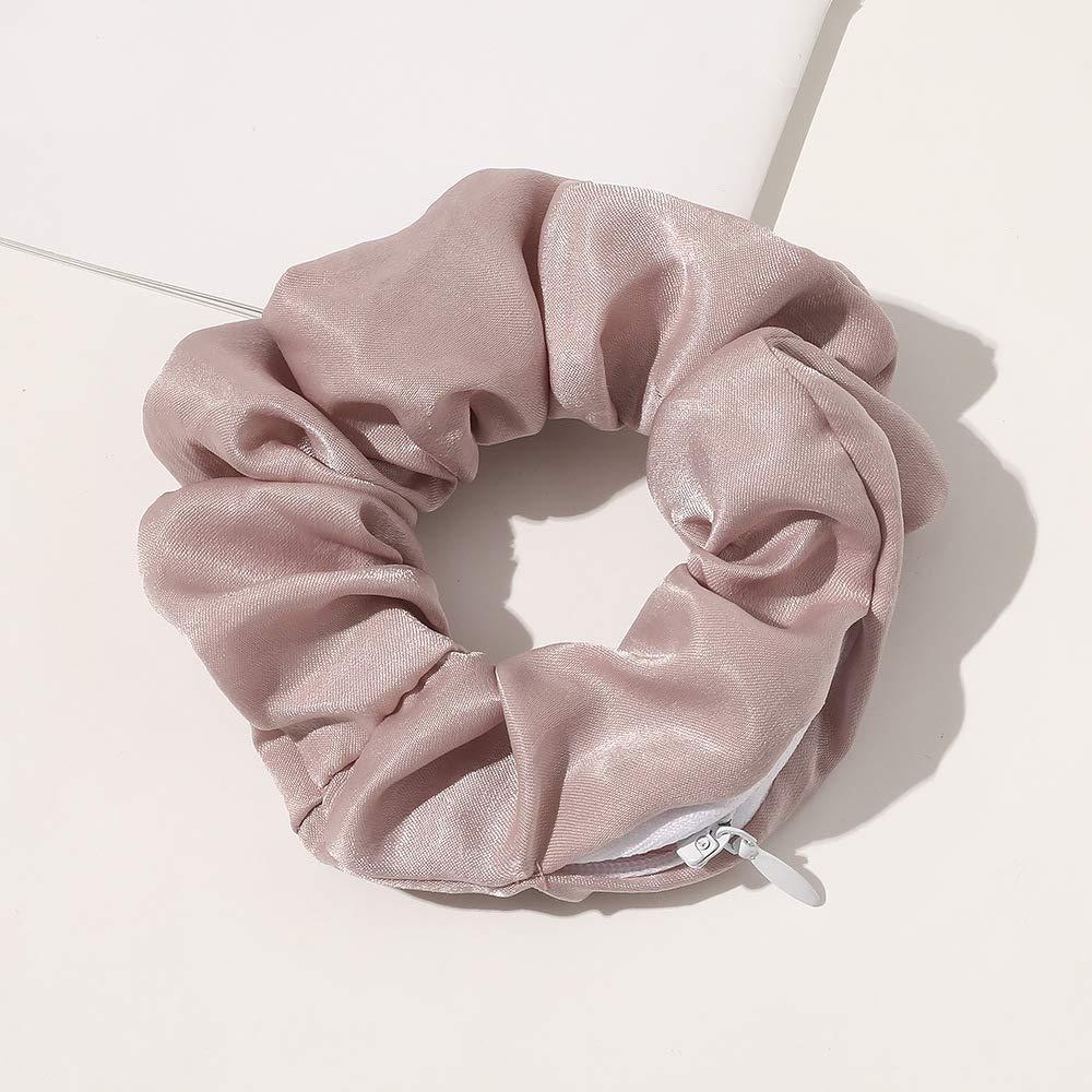 DINPREY DINPREY Chiffon Dots Hair Scrunchie with zipper pouch, 7 Pcs Bright colors Hair Ties for Vsco Girl Stuff, Soft Stash Floral Scrunchies Silk Hair Elastic Ties for Women and Girls