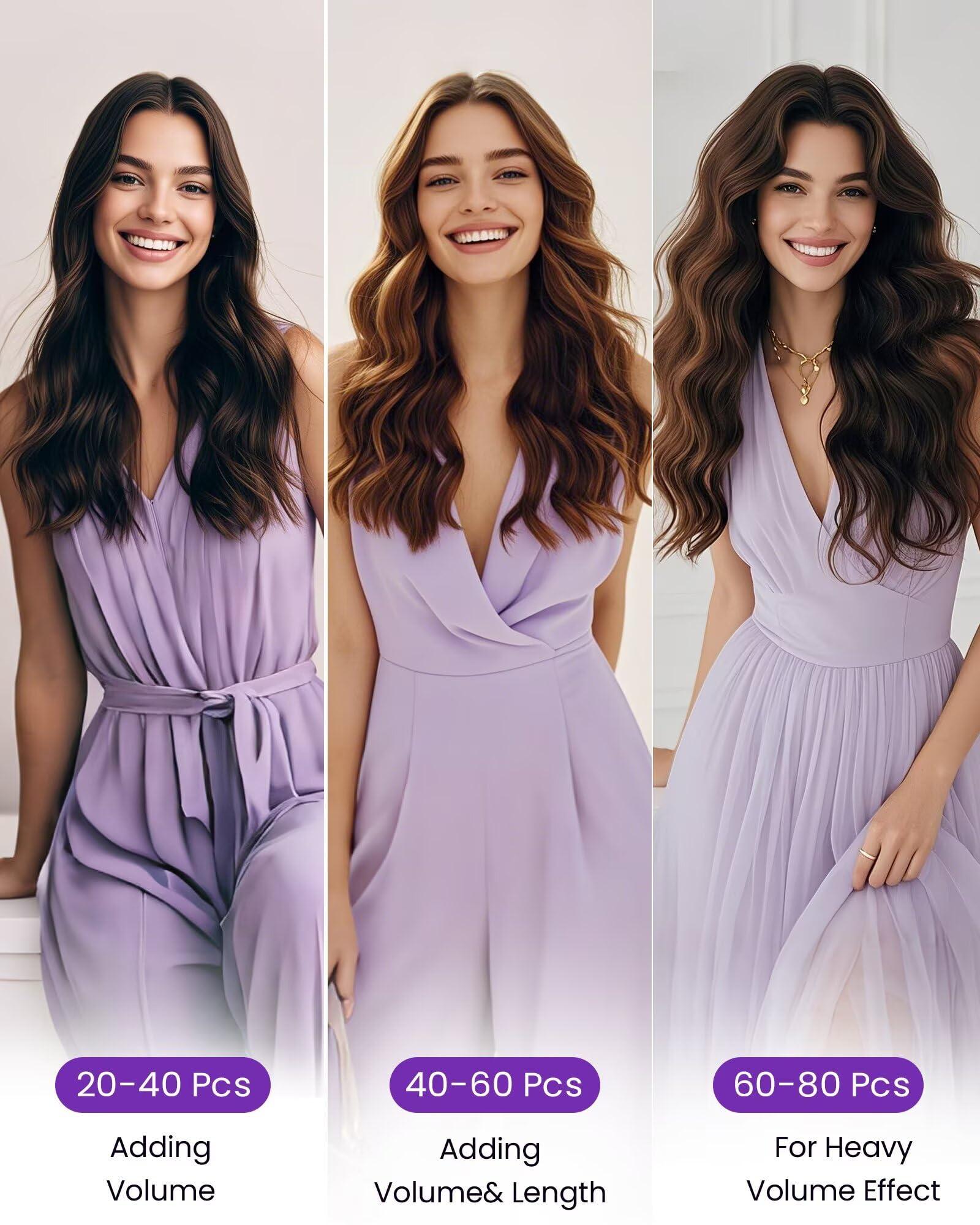 LAAVOO LaaVoo Tape in Extensions Human Hair Brown Tape in Hair Extensions Human Hair #2 Darkest Brown Hair Extensions Tape in Human Hair 14 Inch 20 Pcs 40 Gram Invisible Tape Extensions Human Hair