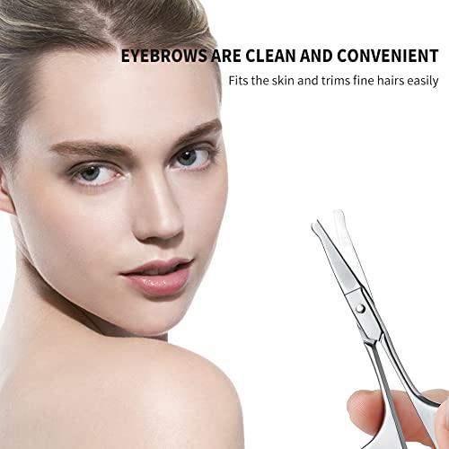 AsonTao Small Scissors, Eyebrow Scissors, Nose Hair Scissors Round Tip Design, Will Not Hurt the Nasal Cavity. Professional Grooming Scissors for Hair, Eyelashes, Nose, Eyebrow Trimming, Mustache. -AsonTao