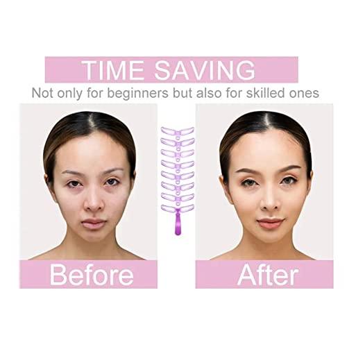 Generic Eyebrow Stencils, Eyebrow Template,8 Styles Eyebrow Template DIY Grooming Eyebrow Shaping Kit,Eyebrow Stencil with Handle and Strap
