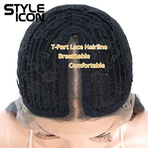 Style Icon Style Icon 36" Lace Front Wigs Super Long Yaki Straight Wig With Baby Hair 130% Density Synthetic Wig (36 Inches, 1B)